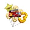 Large-sized Red Fire Engine 32-inch Digital 18-inch Five-pointed Star Fire-themed Children's Birthday Party Decoration