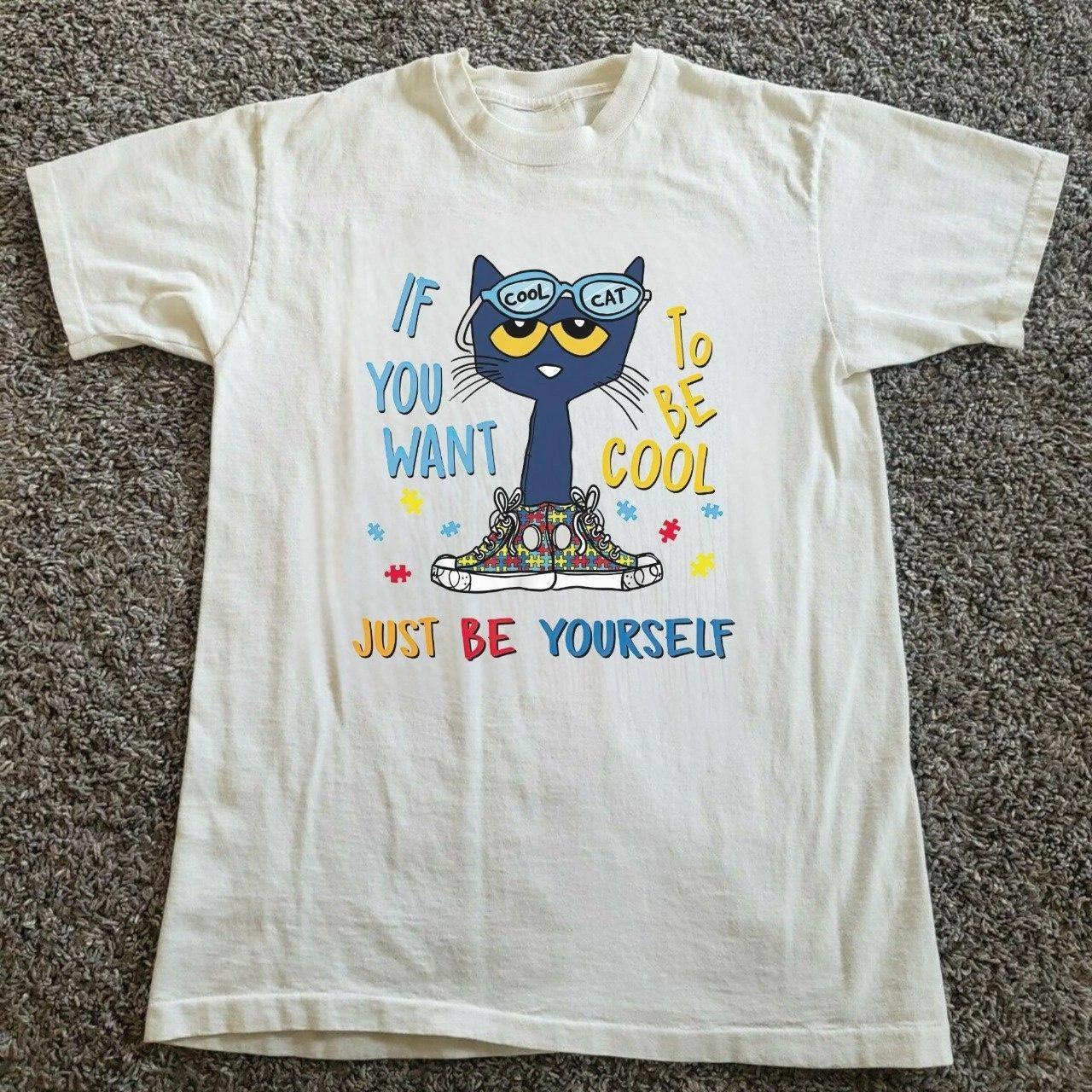 Reprint White vintage 90s Pete The Cat T-shirt XL