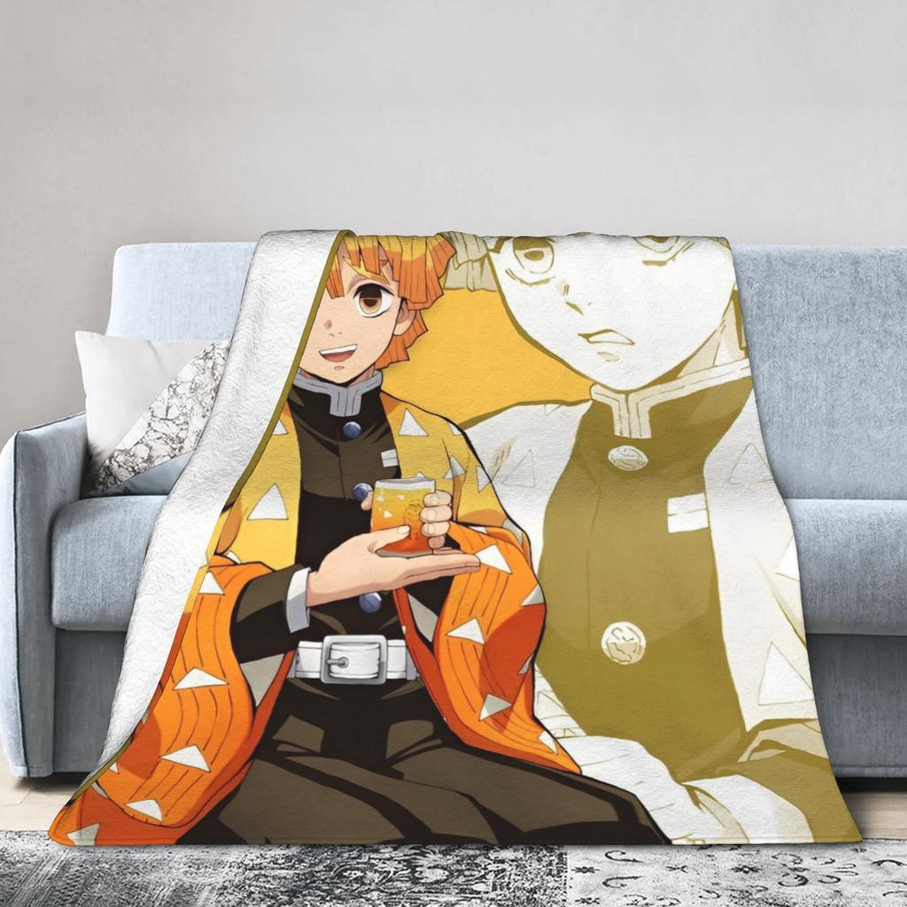 Kimetsu No Yaiba Blanket Cover Shinobu Kocho Fleece Throw Blanket Summer Air Conditioning Decoration Ultra-Soft Warm Bedspread