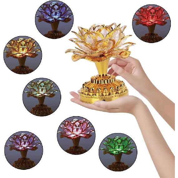 Led Colorful Buddhist Lamp, Buddha Light Appliances Table Candles Lamps Electronic Lights Battery Operated Flickering Warm for Home Decorative Temple