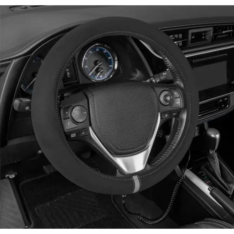 Husă volan auto încălzită universală de iarnă cu încălzitor 12V, husă protectoră pentru volan auto, piese interioare auto