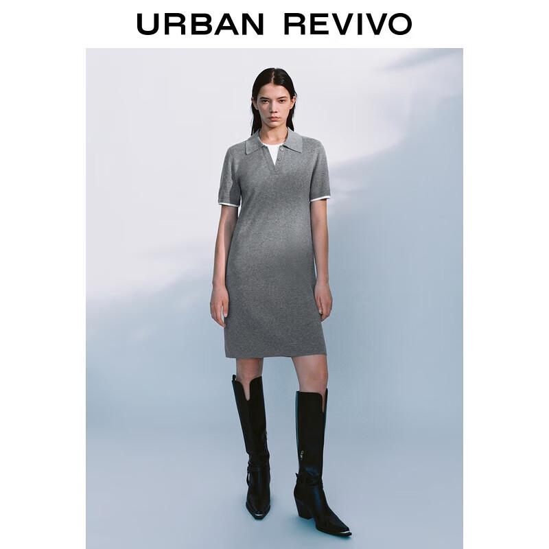 

UR 2025 Autumn Women s Fake Two-Piece Polo Knit Dress S