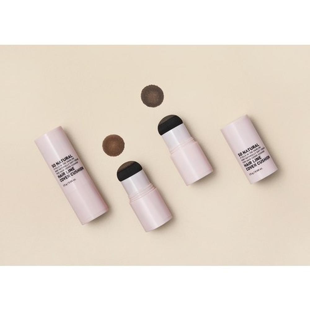 So Natural Hair Line Cover Cushion Light Brown 2.5g – Root Coverage, Soft Shading, Korean