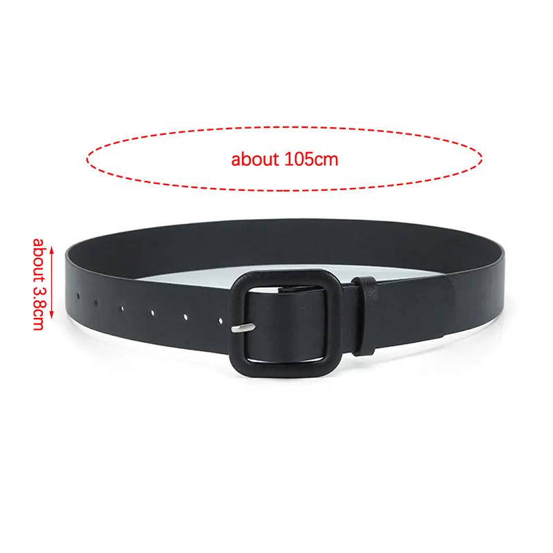 Fashion Women Belt Square Buckle Simple Candy Color Decorative Belt Vintage Strap Female Waistband