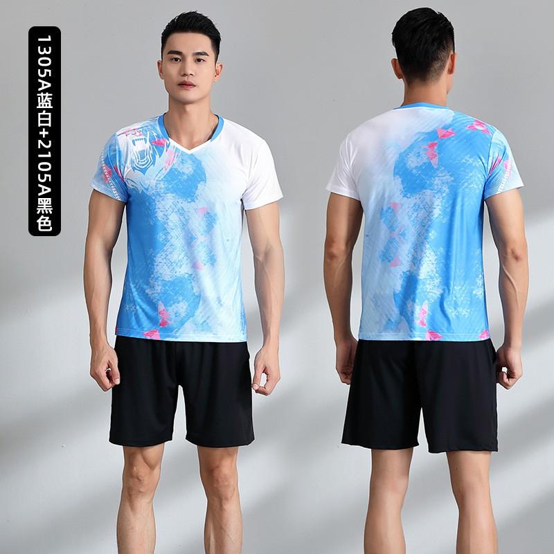 Short Sleeve Badminton Shirts Set Breathable Sports Training Jersey Men Women Table Tennis