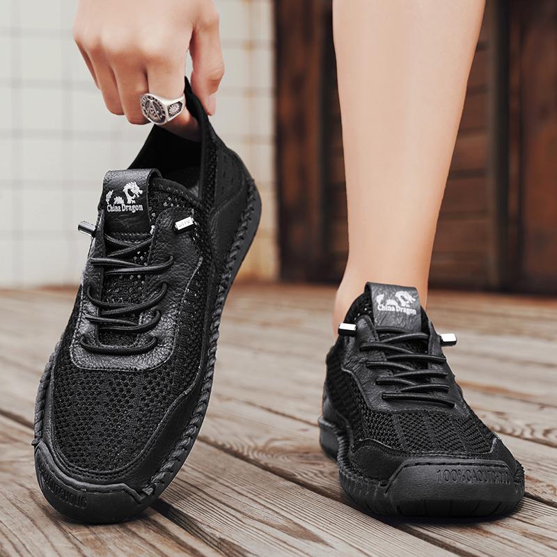 LETCOMFIT Summer Men's Mesh Shoes Fashion Soft Male Sport Sandals Outdoor Breathable Anti Slip Travel Hiking Sandals Size 46