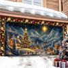 A Glittering Polyester Banner for the Garage Door of Christmas Town, Perfect for Holiday Parties and Holiday Photos