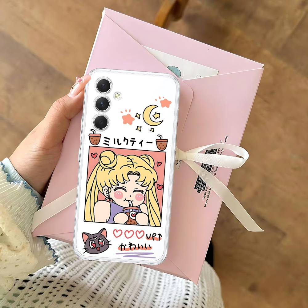 Custodia per Telefono Anime Carina S-Sailor Moon-S per Samsung Galaxy S25 S24 S23 S22 S21 FE Ultra Plus A32 A53 A13 A31 Cover Morbida