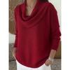 IHUASU Damesmode Casual Effen Kleur Print Herfst Winter Lange Mouw O-Hals Losse Truien