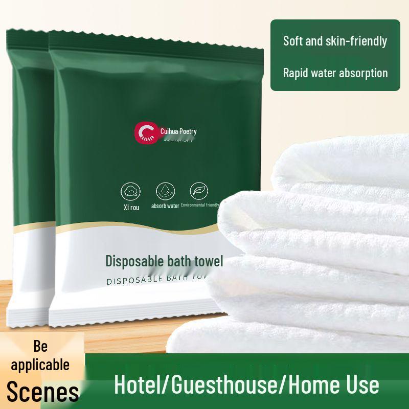 Thick Disposable Bath Towel for Hotels, B&Bs, Travel, and Beauty Salons - Individually Wrapped