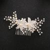Crystal Pearl Flower Hair Comb Clip Hairpin For Women Bride Rhinestone Bridal Wedding Hair Accessories Jewelry Comb Hairpin Gift