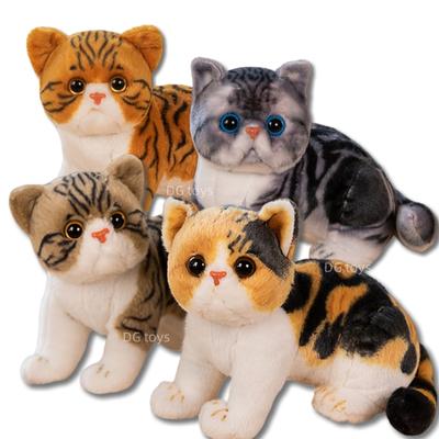 Super Likfelike Fat Face Cat Plushie Stuffed Apple Face Tiger Patterned Kitten Simulated Animals Home Decor Gift for Boy Kids