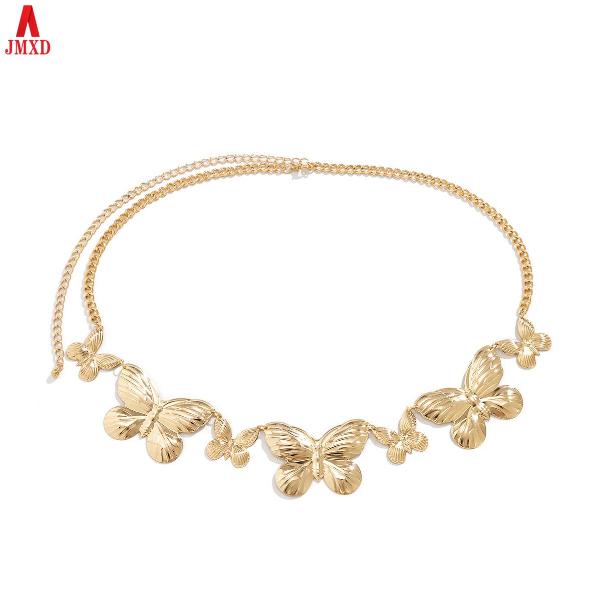 

JMXD-Creative Exaggerated Metal Single-layer Trouser Chain Body Chain, Hip-hop Punk Butterfly Fringed Waist Chain