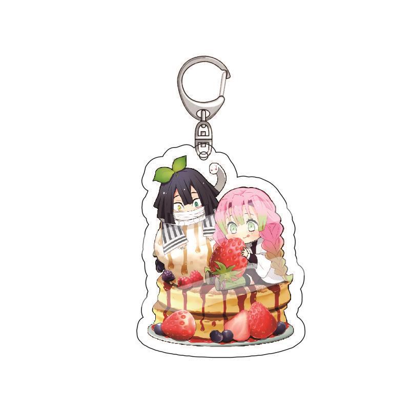 Anime Demon Slayer Acrylic Keychain Tanjiro Kamado Nezuko Zenitsu Agatsuma Inosuke Hashibira Pendant Charm 4PCS Collection Beautiful Gift