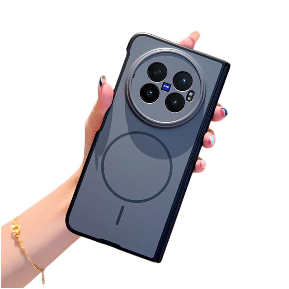 Applicable To Vivoxfold1 Mobile Phone Case Magnetic Charging Folding Screen Matte Dual Central Axis Lens All-inclusive Pc  Case