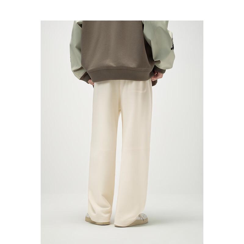 Peacebird Men's Autumn Textured Jacquard Arc-Cut Casual Pants