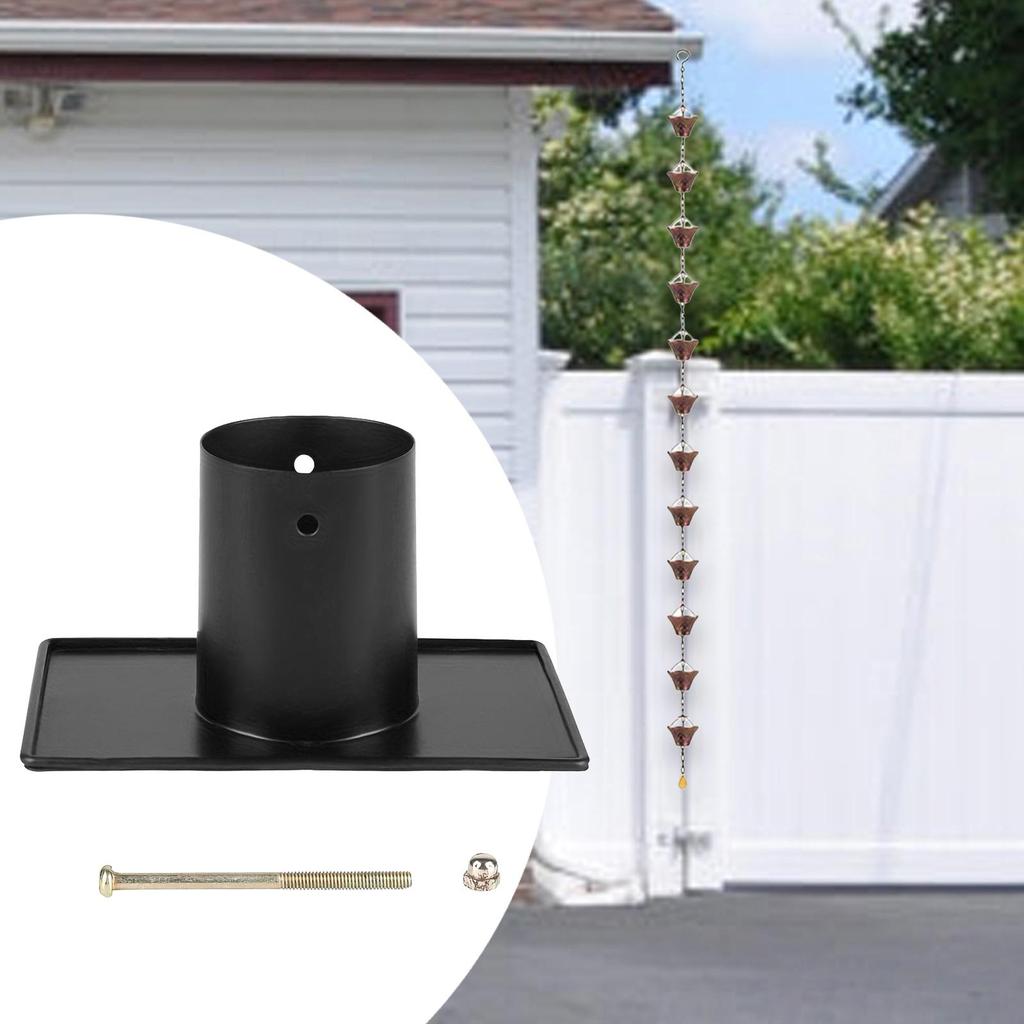 Rain Chain Gutter Adapter Black Transport Rainwater Accessories for Rain Chain Installation Replaces 5.12inchx3.15inchx2.36inch