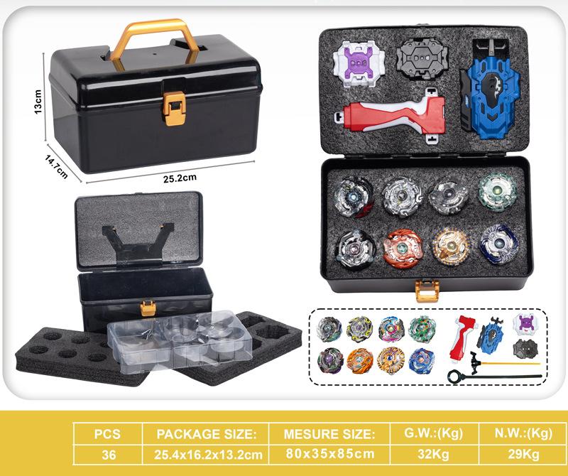 

Игрушка Взрывной Гироскоп Взрывной Гироскоп Набор для Атаки с Ящиком для Инструментов Двусторонний Запускатель Боевая Арена Дети