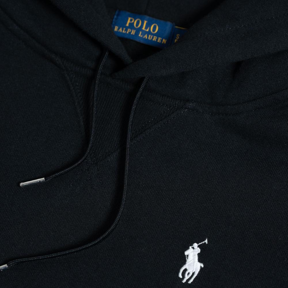 Polo Ralph Lauren FW23 Mikina s kapucí z fleecu s dlouhým rukávem s výšivkou loga Pony Dámská mikina Černá 211817657-005