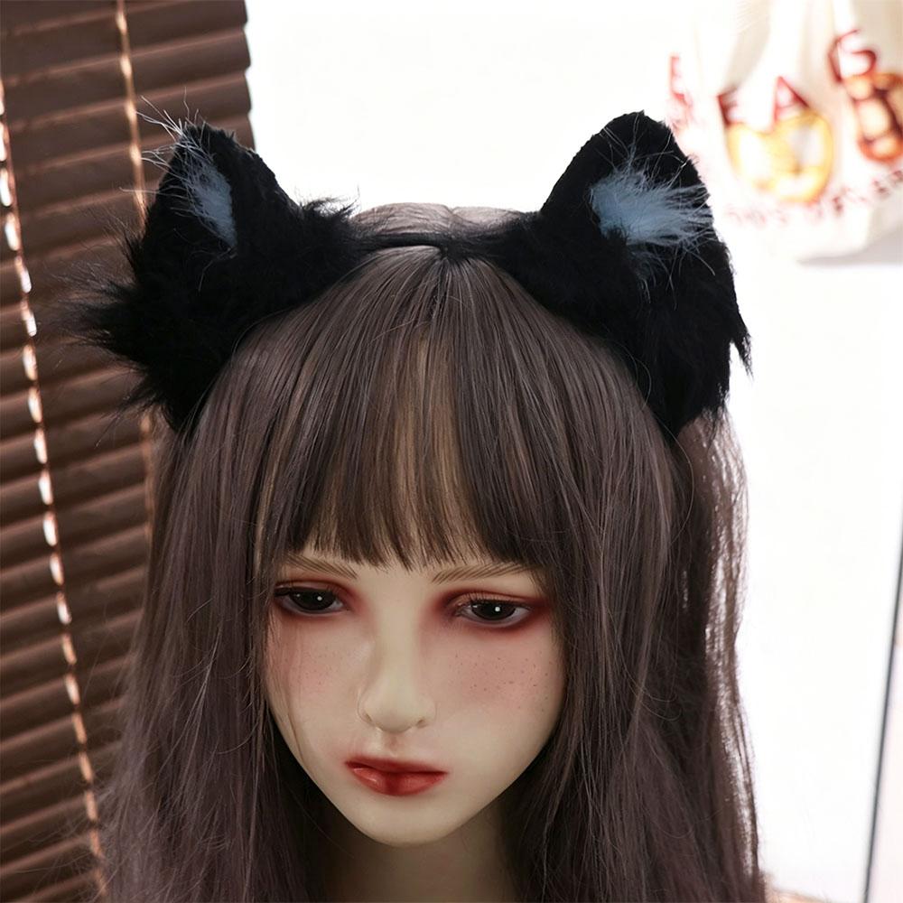 Lolita Cat Ears Headband Jk Plush Hair Band Funny Cosplay Headwear  Student