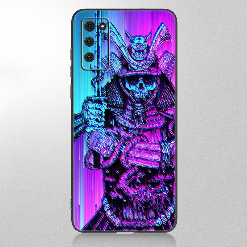 Japanese Samurai Phone Case For Samsung Galaxy A12 A02S A22 A32 A52 A72 A71 A51 A41 A31 A21 A11 A50 A70 A10S A20S Black Cover