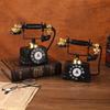 Retro Artificial Telephone Model Resin Telephone Metal Ornament  Office Desk Decor