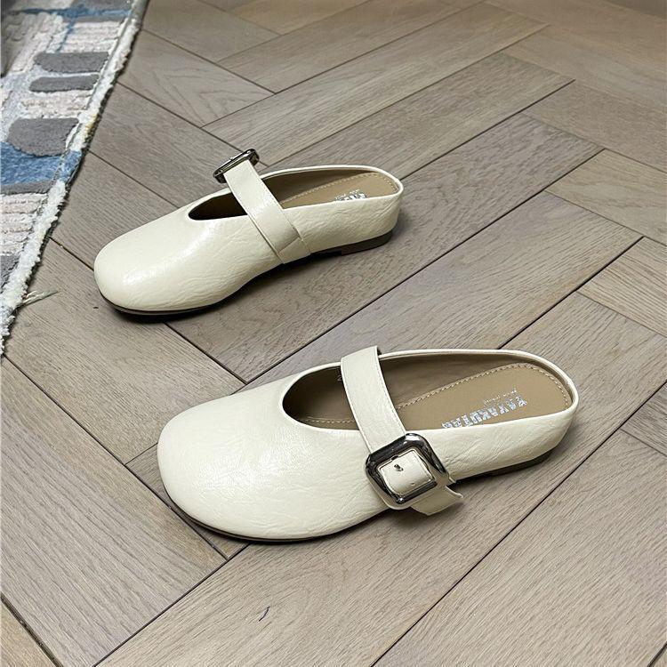 Soft-soled bag head half slippers women's outer wear 2025 new summer lazy shoes with skirt word with Muller cool slippers