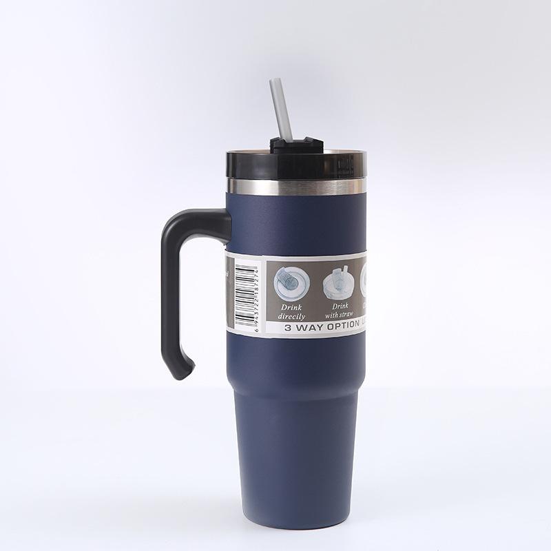 Straw Thermos Cup Male and Female Students Large Capacity Stainless Steel Water Cup Car Portable Coffee Ice Bully Cup