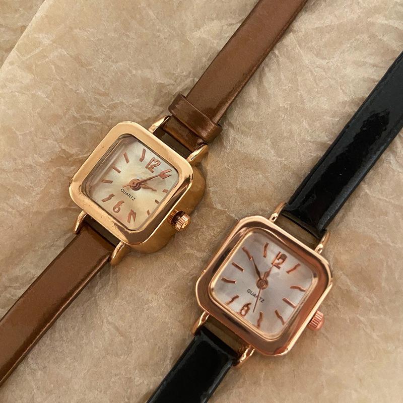 Ladies Watch Light Luxury Fine Belt Small Square Watch Literary And Retro Temperament Women'S Watch High Value Quartz Watch Girl