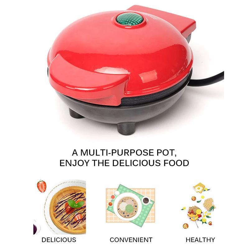 US-Stecker Tragbarer Mini Elektrischer Waffelmaker Antihaftbeschichtete Pfanne Leicht zu Reinigen Kinderfrühstück Toaster Maschine Eierkuchen Sandwich