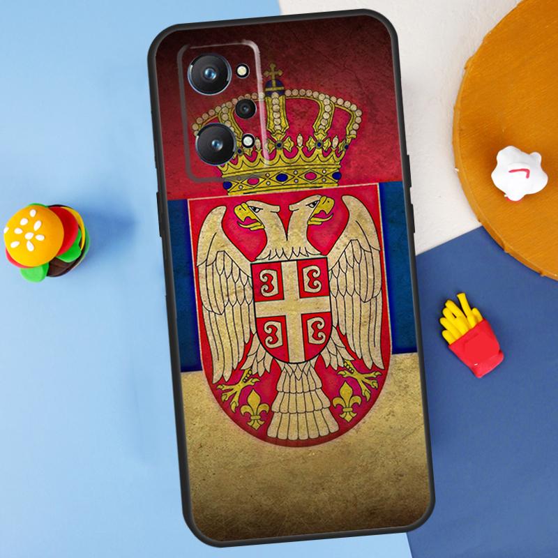 Serbia Flag For Realme C55 C67 C61 C75 C53 C51 C21Y C25S GT 6 6T 5 GT7 Pro 10 11 12 13 14 Pro Plus Case