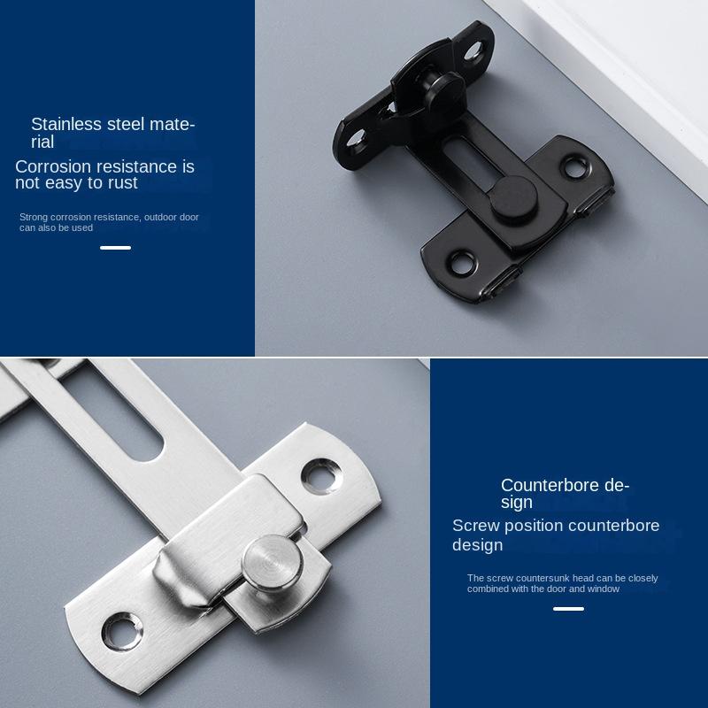 Edelstahl Diebstahlsicherung Türriegel rechter Winkel 90 Grad Ecke Sicherheitsschloss Haustierkäfig Riegel Schiebetür Badezimmerschloss