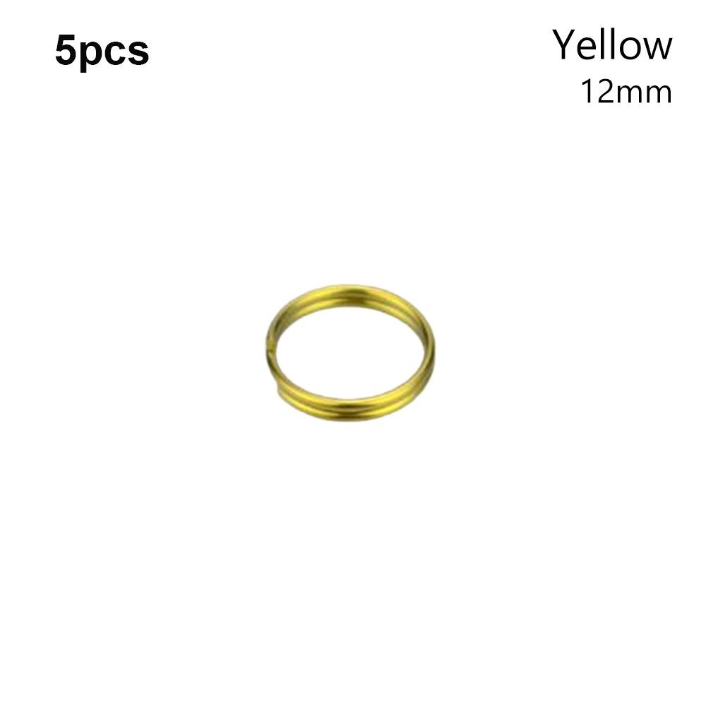 

5pcs Portable Titanium Alloy EDC Key Chain Key Ring Circle Clip Camping Travel Hanging Tool Yellow 12mm