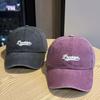 New letter embroidered yellow cap women's spring wide brim big face small soft top baseball hat