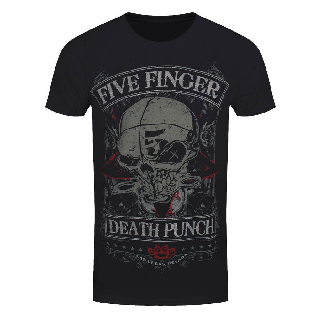 Unisex Shirt Cotton Oversize Large Size Five Finger Death Punch FFDP Wicked Band Official New Black