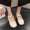 Type shallow mouth single shoes women's 2025 new autumn method soft-soled flat shoes gentle grandma shoes Mary Jane small leather shoes