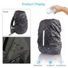 1Pc 65-75L Reflective Waterproof Backpack Rain Cover Outdoor Sport Night Cycling Safety Light Raincover Case Bag Camping Hiking