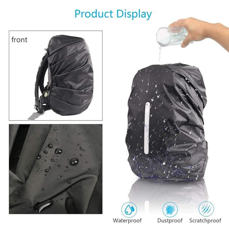1Pc 65-75L Reflective Waterproof Backpack Rain Cover Outdoor Sport Night Cycling Safety Light Raincover Case Bag Camping Hiking