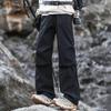 Dingfengbaoluo American Style Outdoor Casual Pants Men Autumn Loose Straight Pleated Paratrooper Cargo Pants