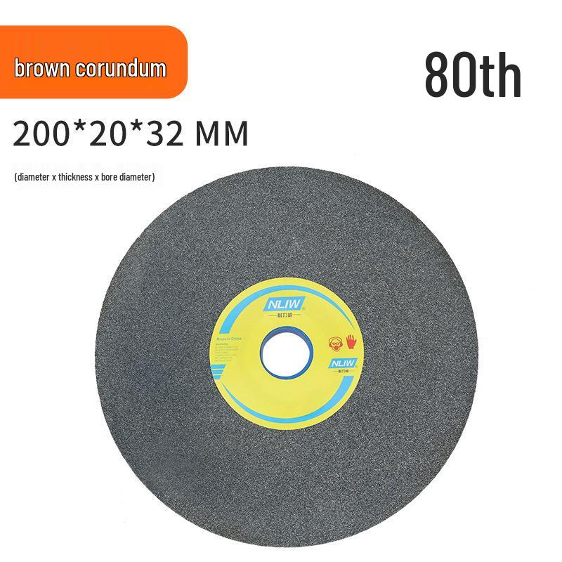 Tabletop Knife Sharpener with Corundum Grinding Wheel (150/200/250), Brown/White, Bench Grinder Disc