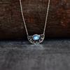 Natural Blue Flashy Moonstone Necklace, Silver Rainbow Moonstone Necklace, Healing Crystal Necklace, June Birthstone, Bridesmaid Jewelry