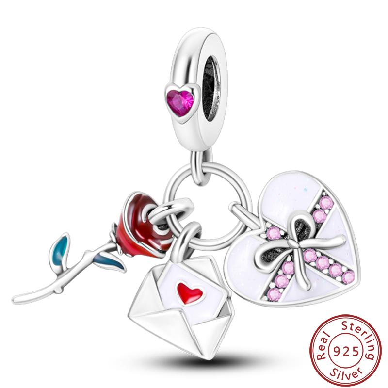 Copper Sincere Emotions Multiple Styles Heart-Shaped Romantic Charms Beads 3Mm Diy Fine Jewelry Making