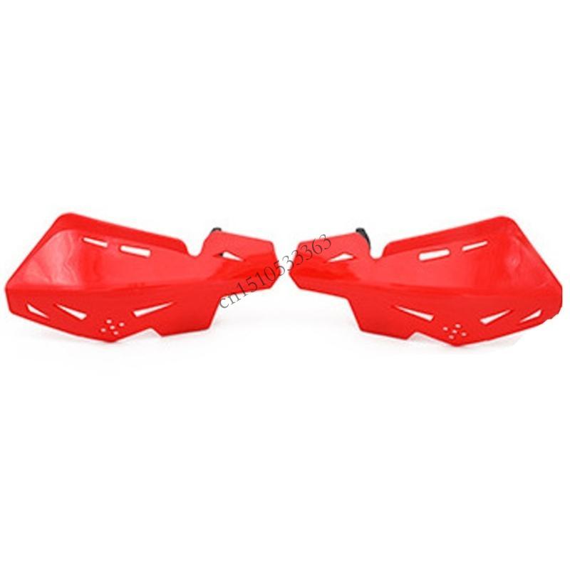 

090E Universal Motorcycle Handguards Plastic Metal Construction Windproof Design Easy Installation for Riding Comfort червоний