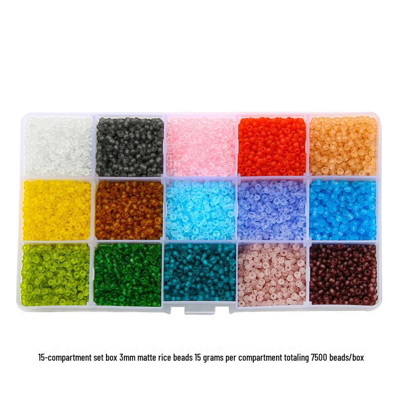 Sada 24 barevných skleněných rokajlových korálků: Jednobarevné korálky s barveným jádrem pro DIY šperky