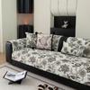 Floral Pattern Chenille Sofa Cover Durable Dustproof Non-Slip Chair Pad Wear-resistant Machine Washable Furniture Protector