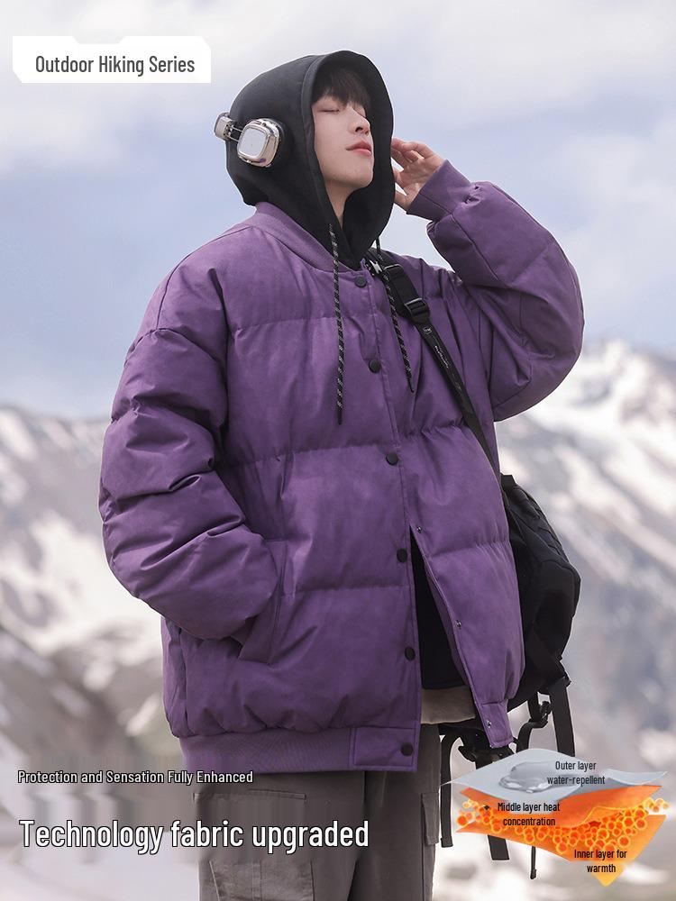 Men's Winter Thickened Hooded Cotton Jacket - Two-Piece Design, Warm Casual Outerwear