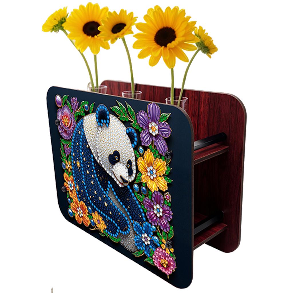 DIY Diamond Painting Wooden Tube Vase Two-Sided Pattern 5D DIY Vase Diamond Painting Kit for Adults Gift Idea Home Office Decor