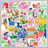 50 Original Flower Cartoon Plant Stickers for DIY Notebook, Laptop, or Hand Account Decoration