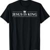 Christian Jesus Is King Design Crown T-Shirt Street Casual Couple Clothes T Shirts for Men Camisetas Streetwear