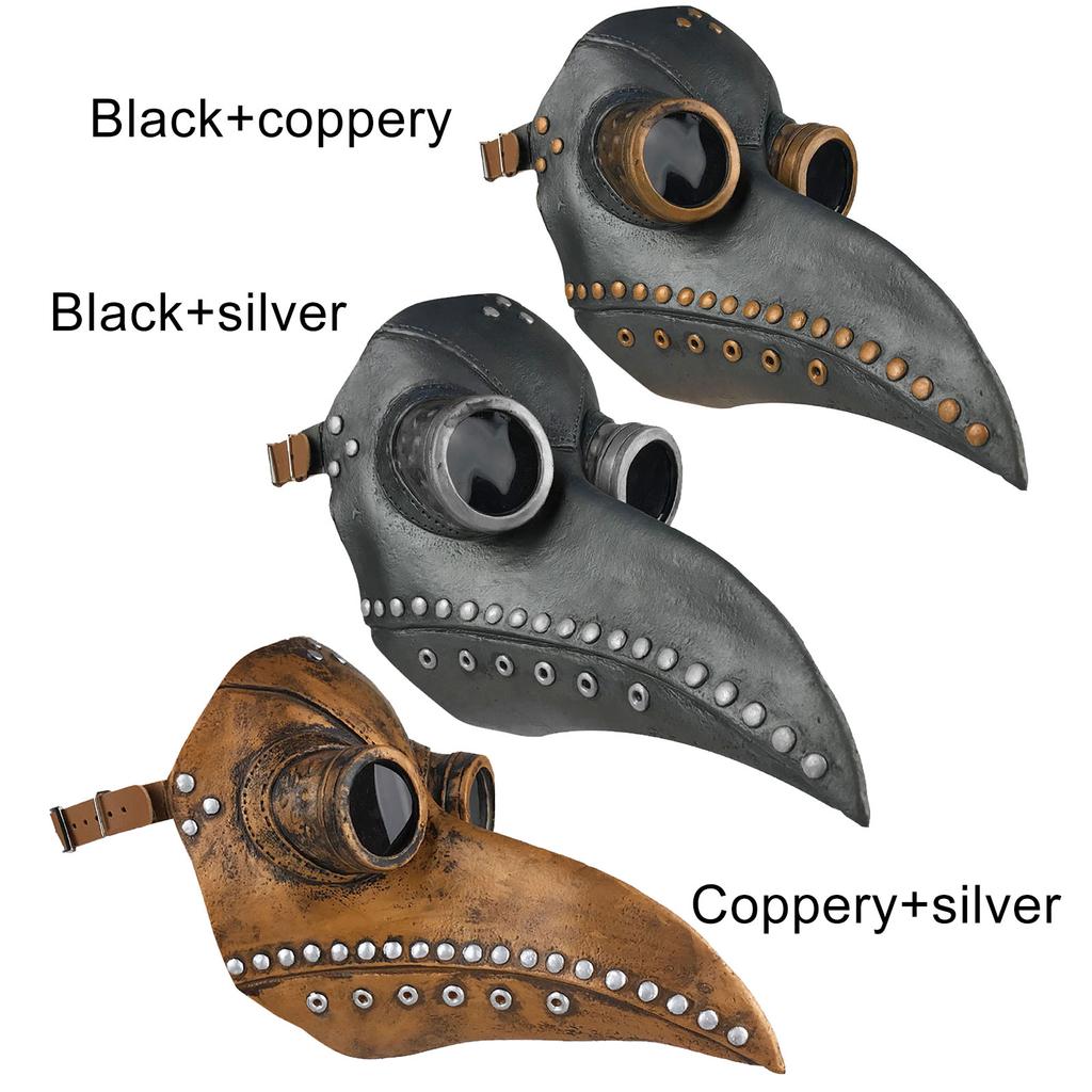 Halloween Costume Steampunk Bird Mask Long Nose Beak Doctor Crow Mask Latex Masquerade Vent Adjustable Size Festival Accessories